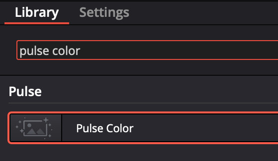 Pulse Color node appearing in DaVinci Resolve's OpenFX search
